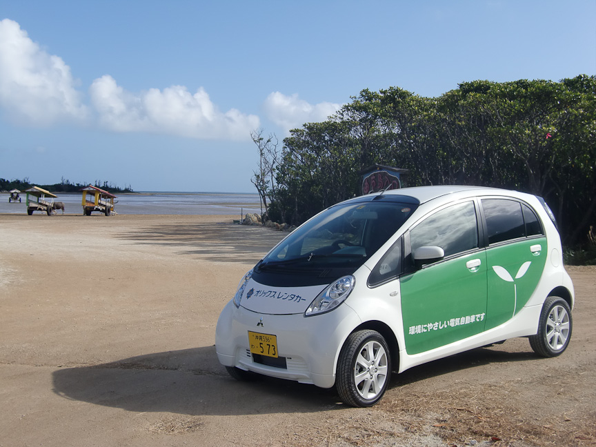 西表島でレンタル中のi-MiEV