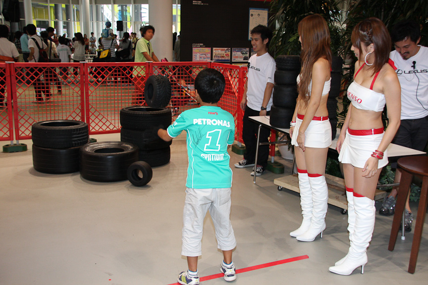 タイヤを使った輪投げ