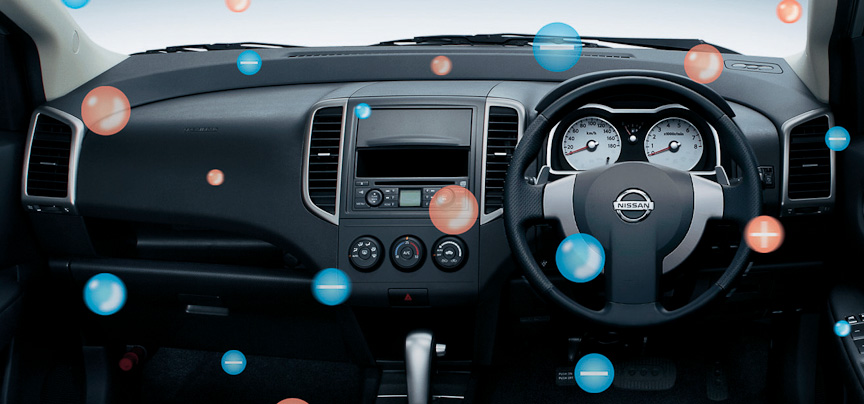 インテリジェントエアコンシステム搭載車には新たに高濃度プラズマクラスターイオン発生器を採用