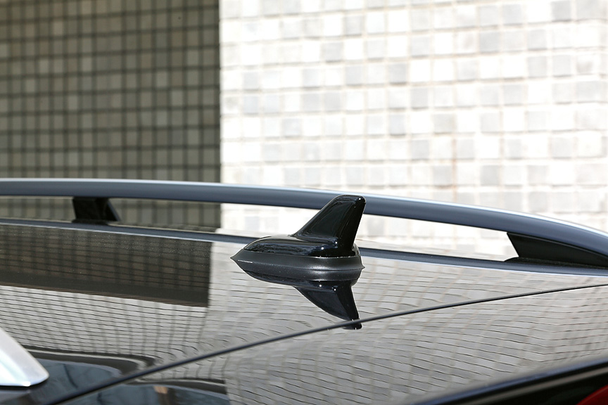ルーフのアンテナとレール