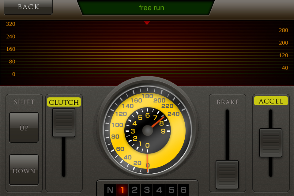 レバー操作中の操作パネル