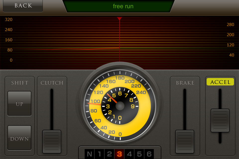 Free run中の操作パネル