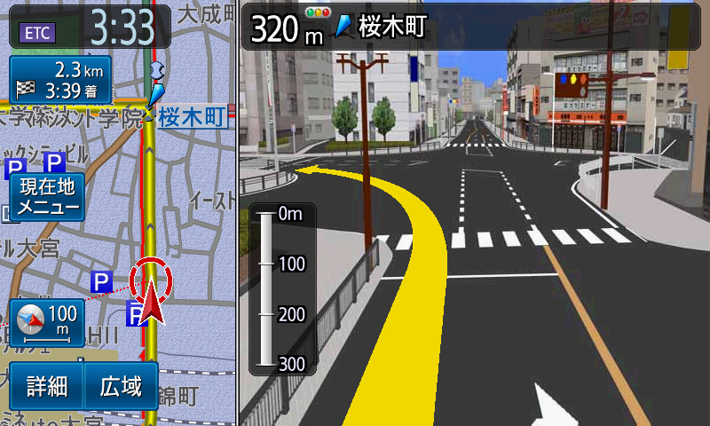 都市部の交差点にはイラストによる案内も用意されている