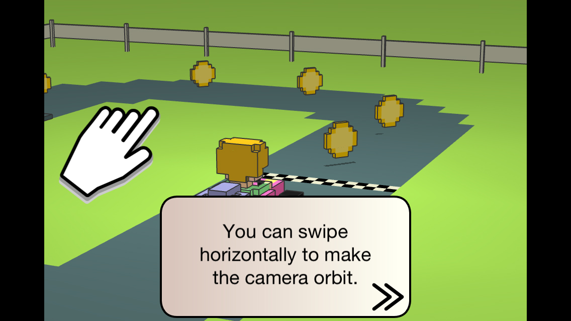 水平方向にスワイプするカメラの軌道を作ることができます