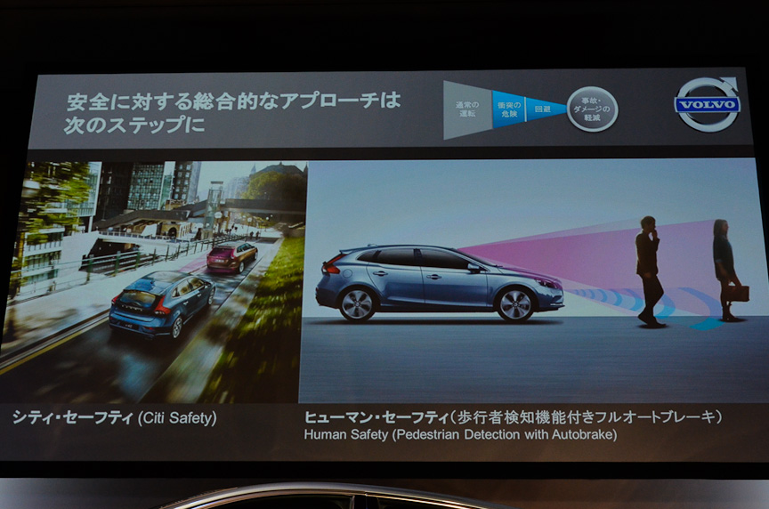 シティ・セーフティは標準装備。動作速度が50km/hまで引き上げられた。ヒューマン・セーフティはセーフティ・パッケージに含まれる