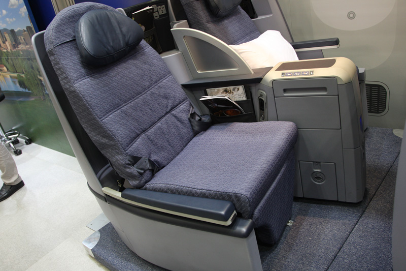 ユナイテッド航空のビジネスクラスシート