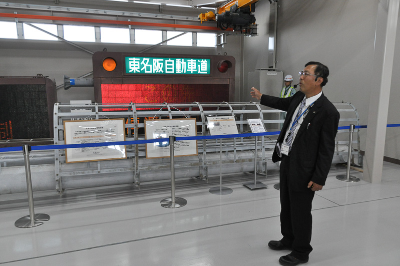 旧型の電光掲示板も移設してあり、修理訓練が行える