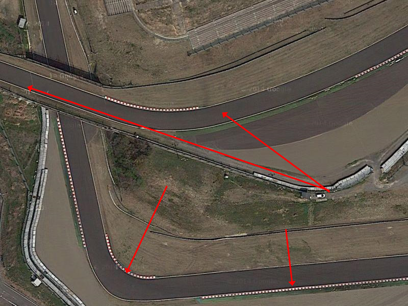 130R、デグナーイン側で撮影したポイント※Google Maps