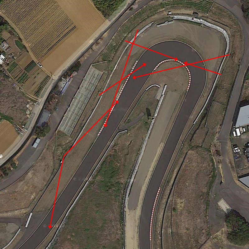 ヘアピンで撮影したポイント※Google Maps