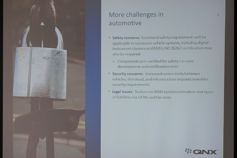 自動車メーカーの3つの懸念。「機能安全性」「セキュリティ」「法的責任」などについて課題がある