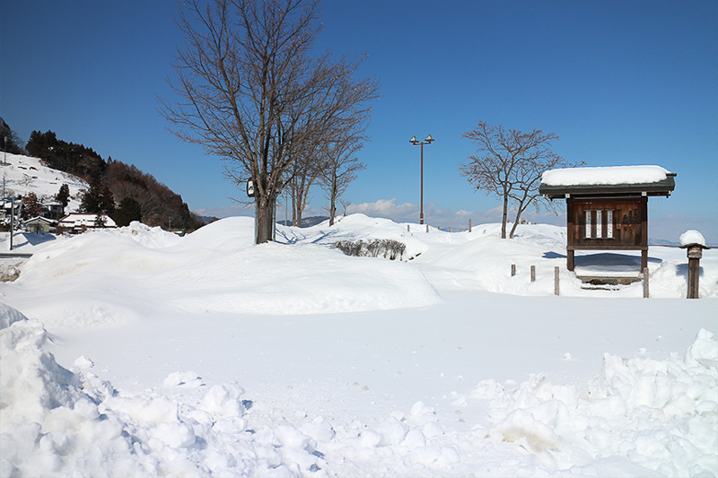 除雪されていないエリアに突っ込む訳にもいかず。ちなみにパウダースノーなので雪だるま作りは難しい