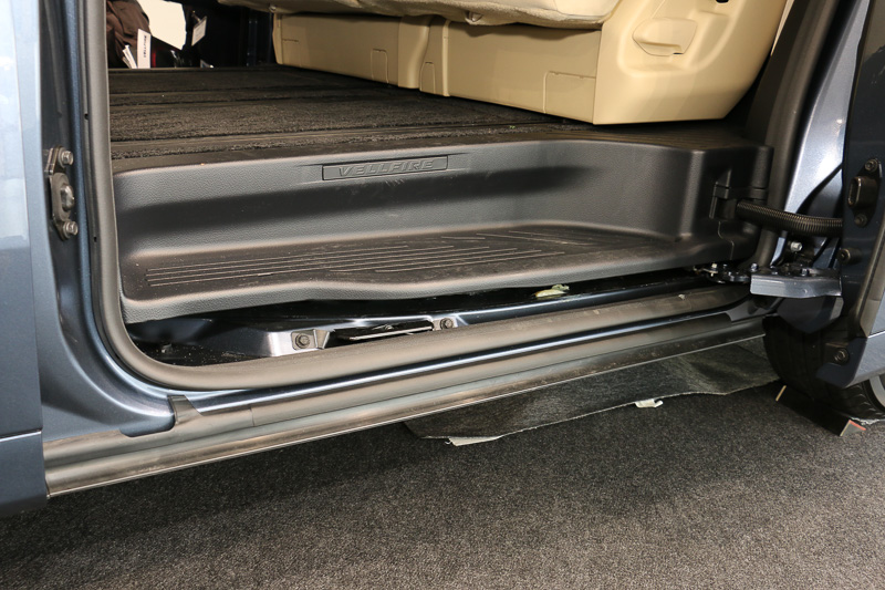 地上350mmに設定したスライドドア部分のステップとピラーの大型アシストグリップで老若男女の乗降をアシストする