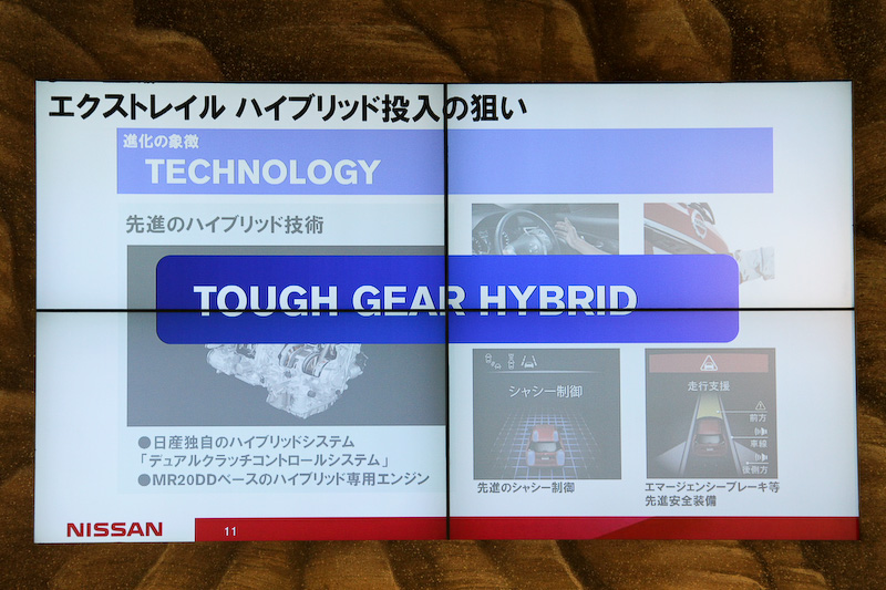 エクストレイル ハイブリッドのキーワードは「TOUGH GEAR HYBRID」