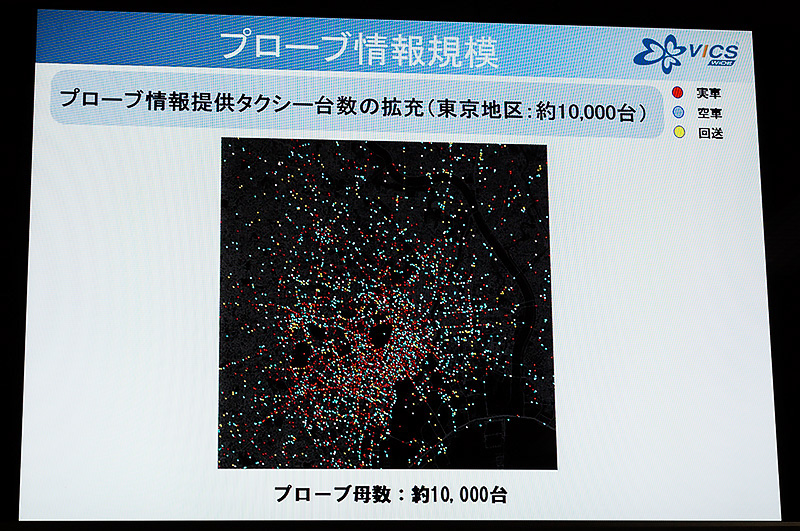 プローブ情報は約1万台のタクシーからのデータを使用