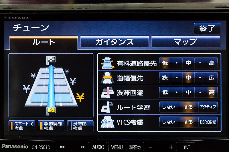 「ストラーダチューン」でDRGSの頻度を設定できる