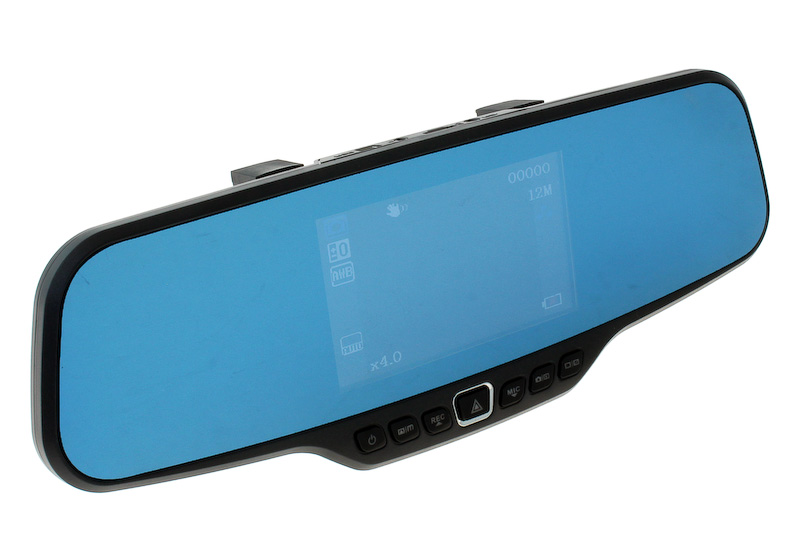 ルームミラー部に4.3インチモニターを搭載した「ルームミラー型ドライブレコーダー」