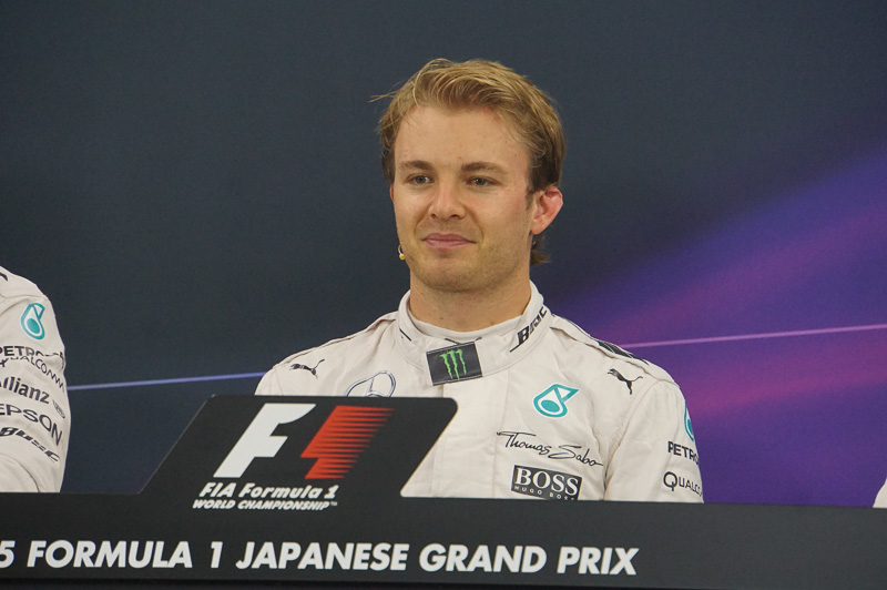 予選でポールポジションを獲得したニコ・ロズベルグ選手（メルセデス）