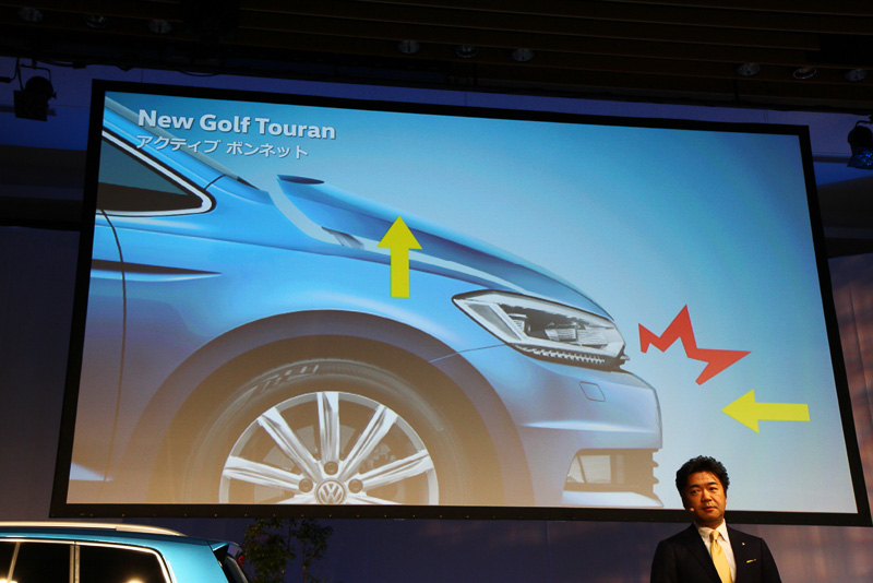 歩行者保護のアクティブボンネットは初採用となる