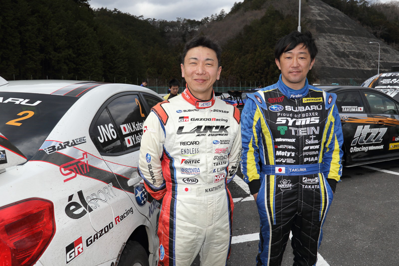 ラリーカー、ダートトライアルマシンの同乗走行は勝田範彦選手、鎌田卓麻選手が担当