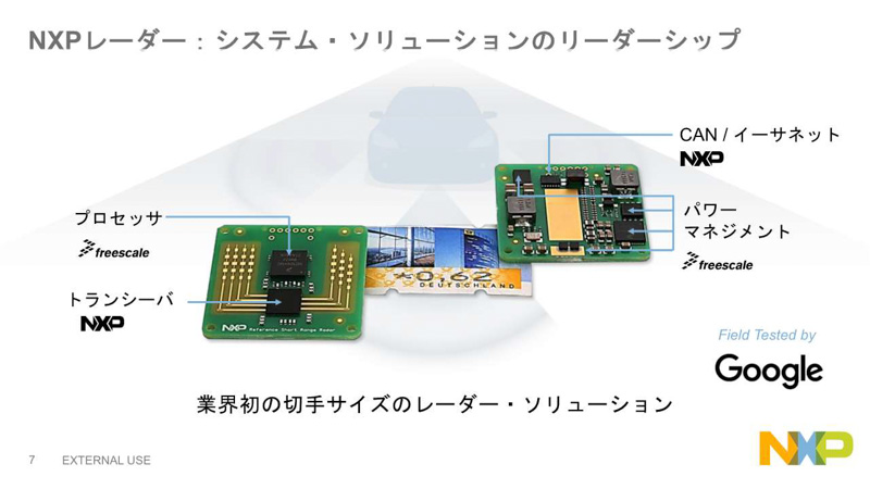 レーダー製品には旧フリースケールとNXP両方の製品が使われている
