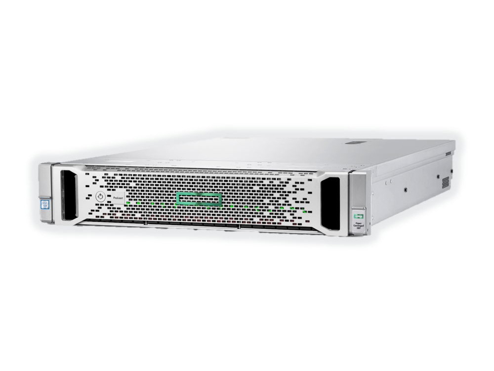HPE SimpliVity 380。日本初上陸となる第1弾では、CPUにIntel Xeon E5-2600 v4×2（16～44コア）を搭載し、SSDの容量が異なる3モデルをラインアップ