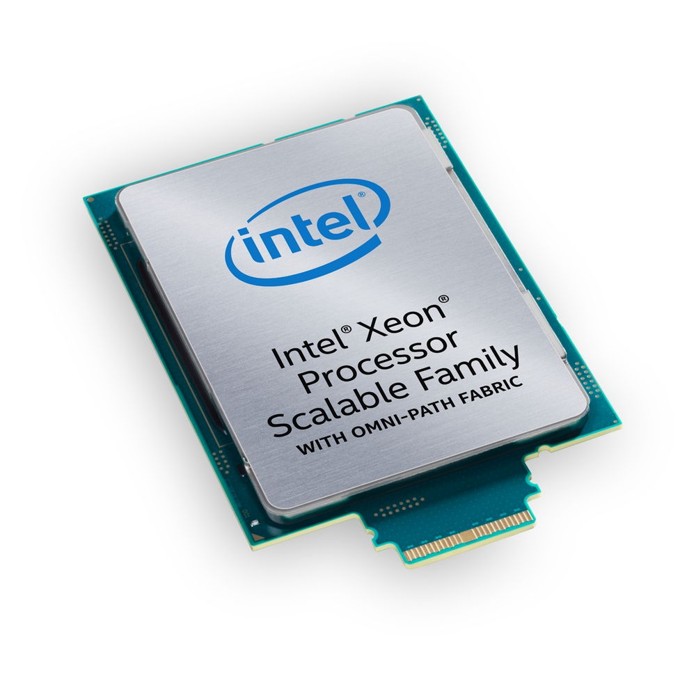 通常のパッケージに、OmniPathのピンが付いている。Intelとしては、HPCなどで利用されているInfiniBandをOmniPathで置き換えたいと考えている（米Intelの広報写真より）