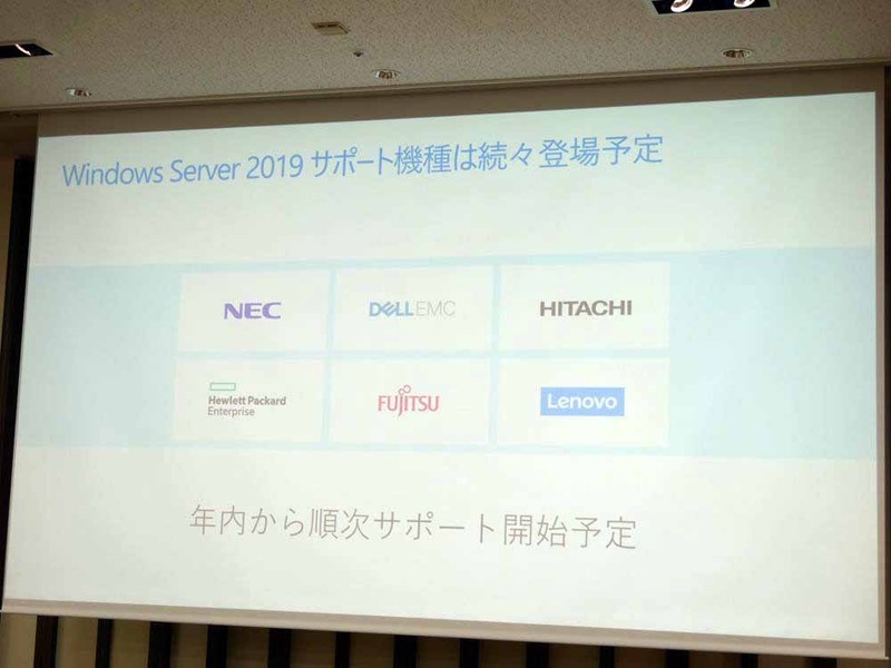 Windows Server 2019をサポートした製品が順次投入される