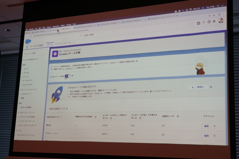 Einsteinケース分類の管理者画面