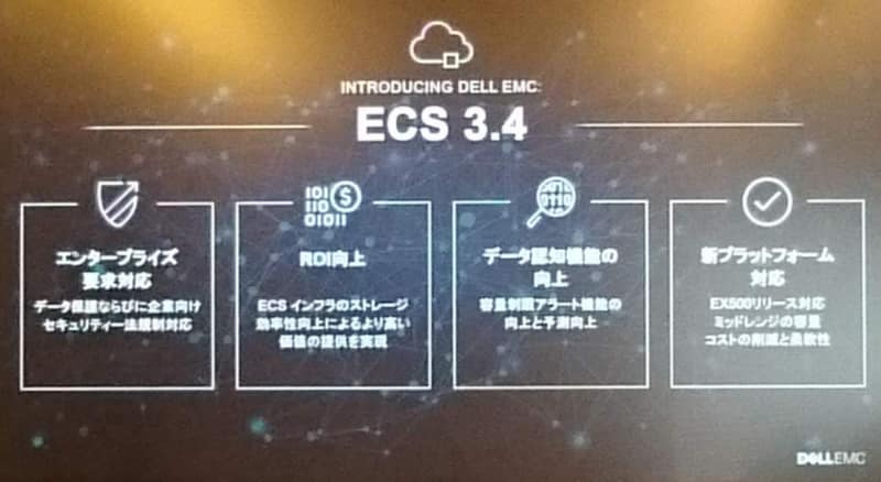 ソフトウェアの新バージョンとなるECS 3.4