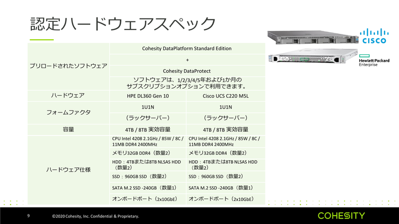 ライセンスとハードウェアスペック
