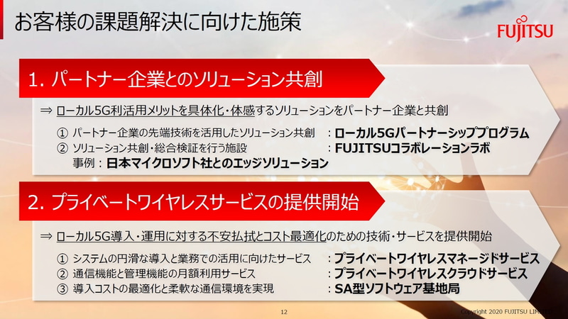 顧客の課題解決に向けた施策