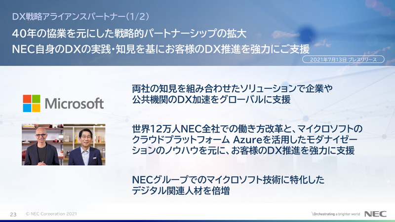 Microsoftとの協業