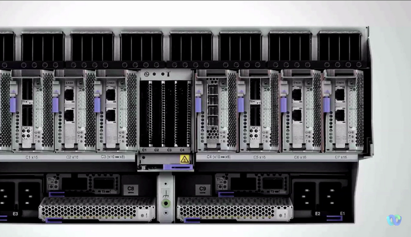 本体ノードの背面。中段中央がNVMeスロット、その左右がPCIeスロット