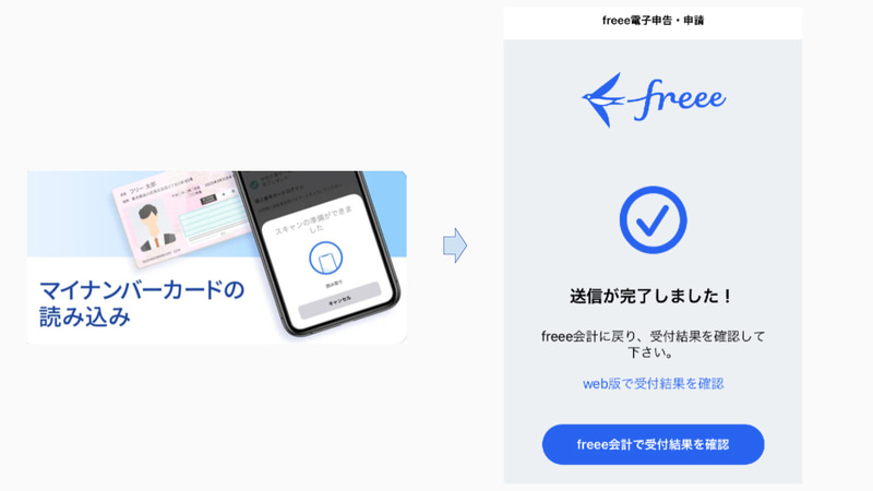 電子申告・申請アプリを立ち上げ、マイナンバーカードを読み込ませる