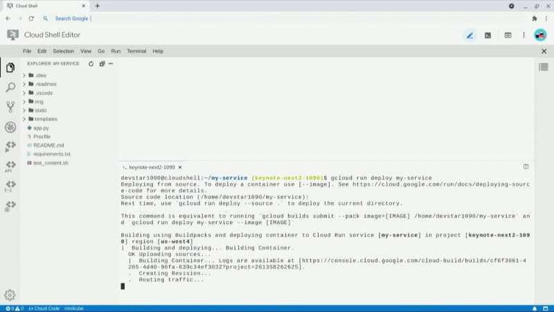 DockerfileのないアプリをCloud Shell EditorからCloud Runにデプロイ