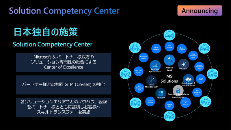 日本独自の「Solution Competency Center」発表