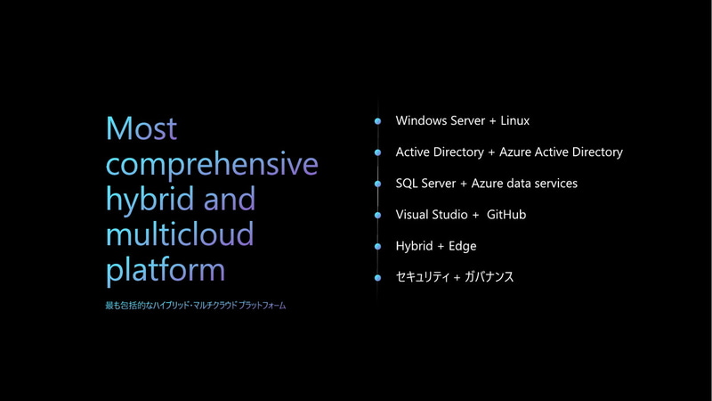 「Most conprehensive hybrid and multicloud platform（最も包括的なハイブリッド・マルチクラウドプラットフォーム）」