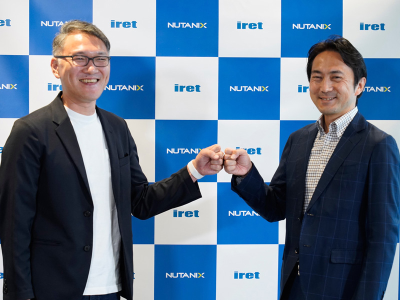 写真左から：アイレット 執行役員の後藤和貴氏、ニュータニックス・ジャパン コーポレートバイスプレジデント 兼 代表執行役員社長の金古毅氏