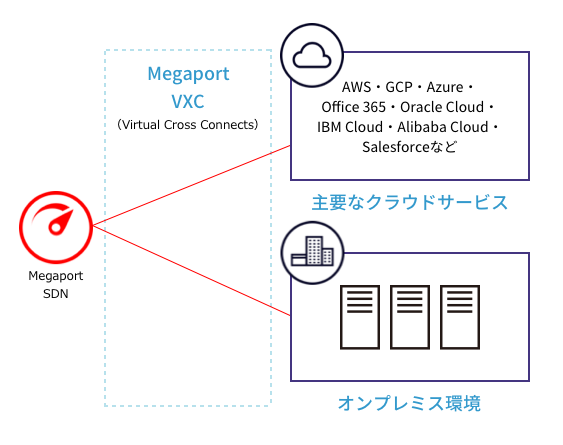 「Megaport」サービスの接続イメージ