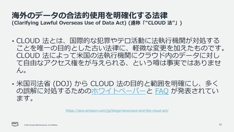 海外のデータの合法的使用を明確化する法律