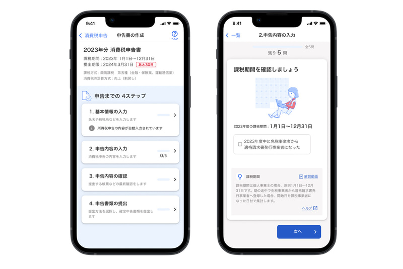 4ステップで申告が完了する