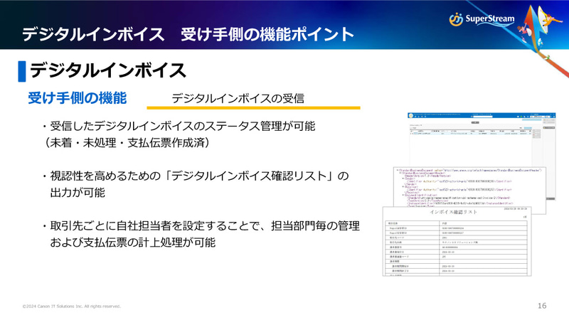 デジタルインボイス　受け手側の機能ポイント