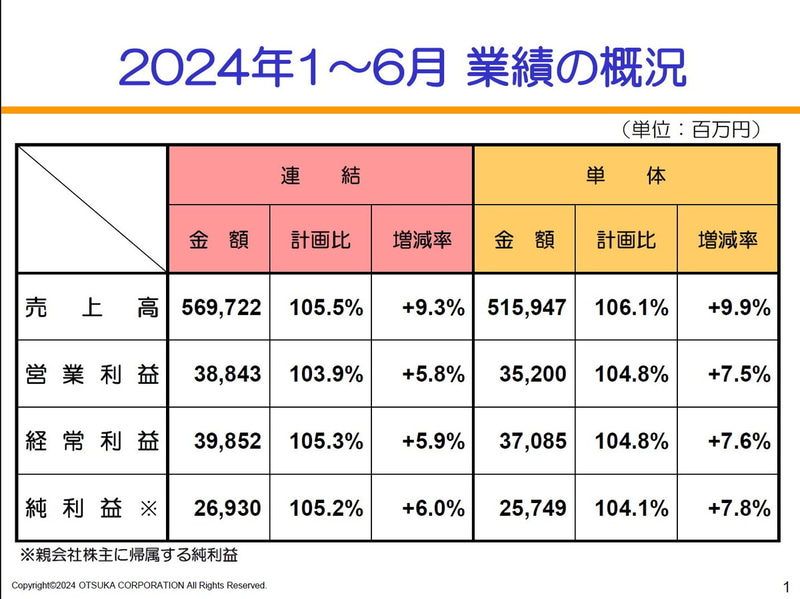 2024年1～6月業績の概況