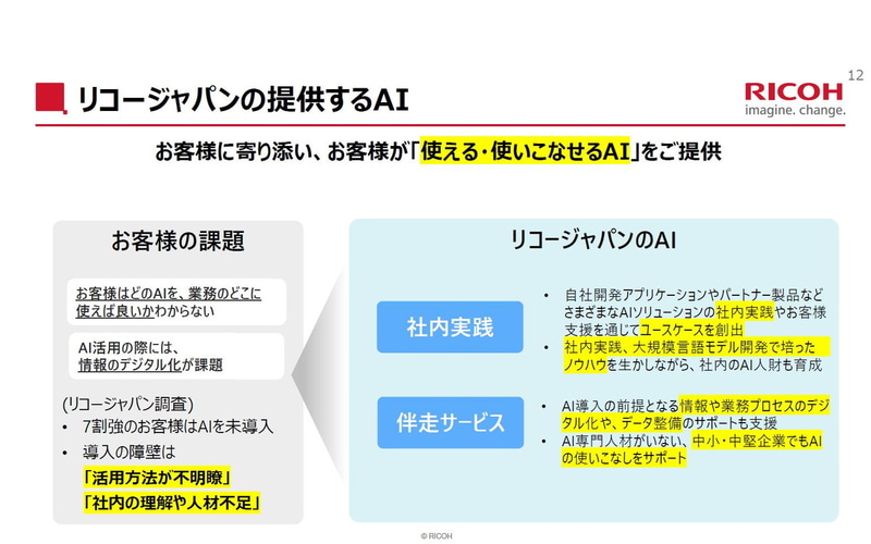 リコージャパンの提供するAI