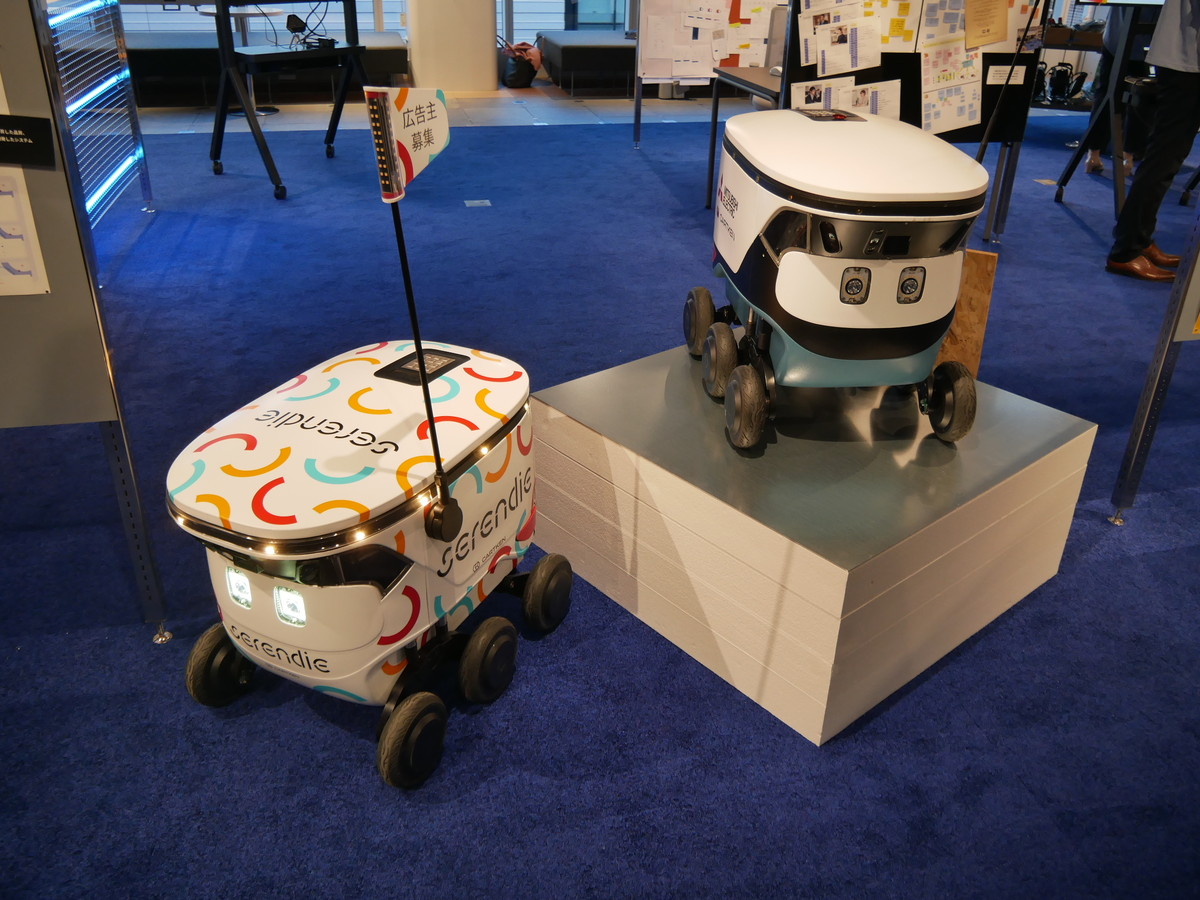 すでにUber Eatsと実施実験を行っているCartken の自動配送ロボット。Serendie Street内の搬送にも利用するという