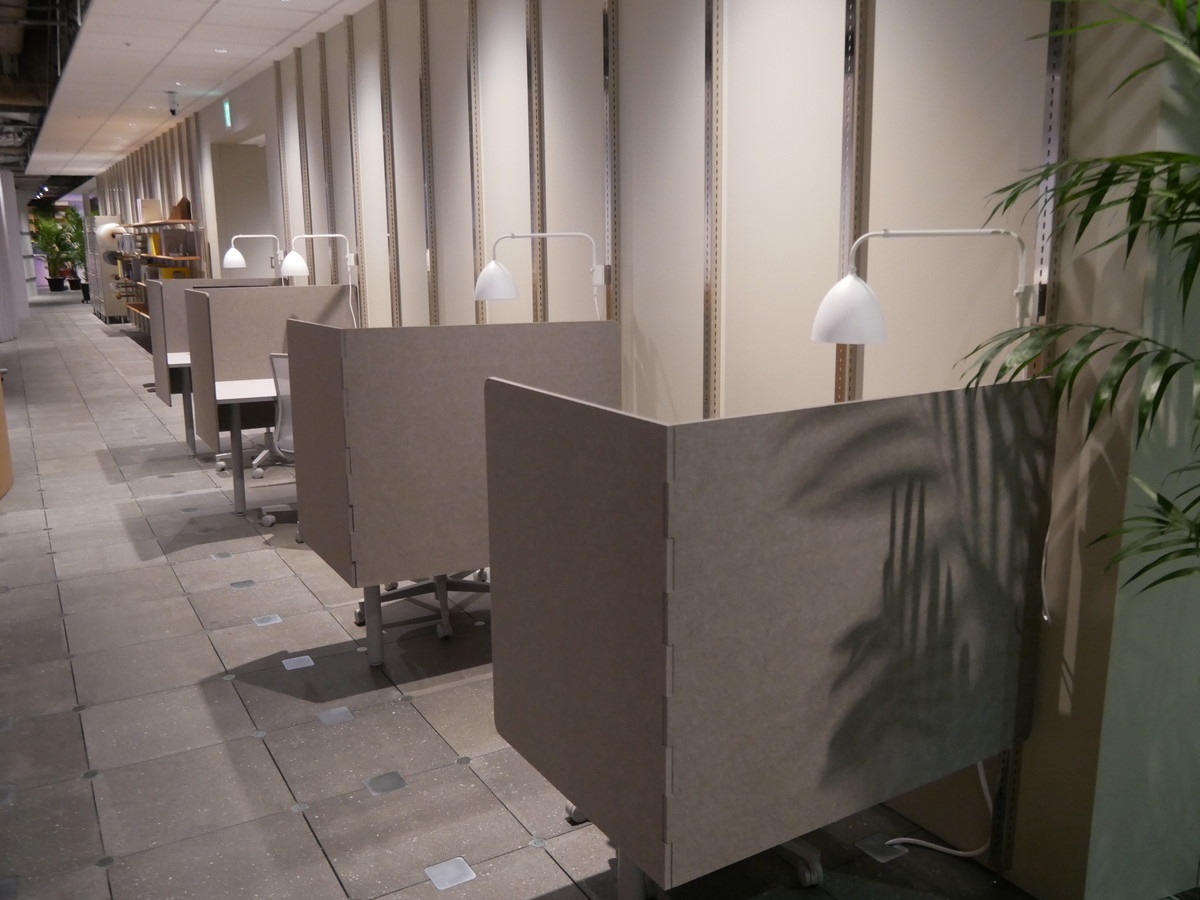 1人ずつが利用できるエリアも用意