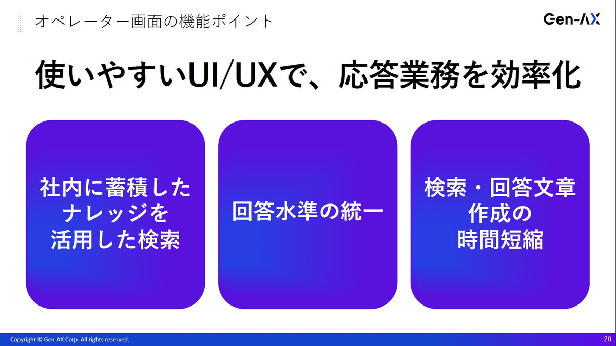 使いやすいUI/UXで、応答業務を効率化