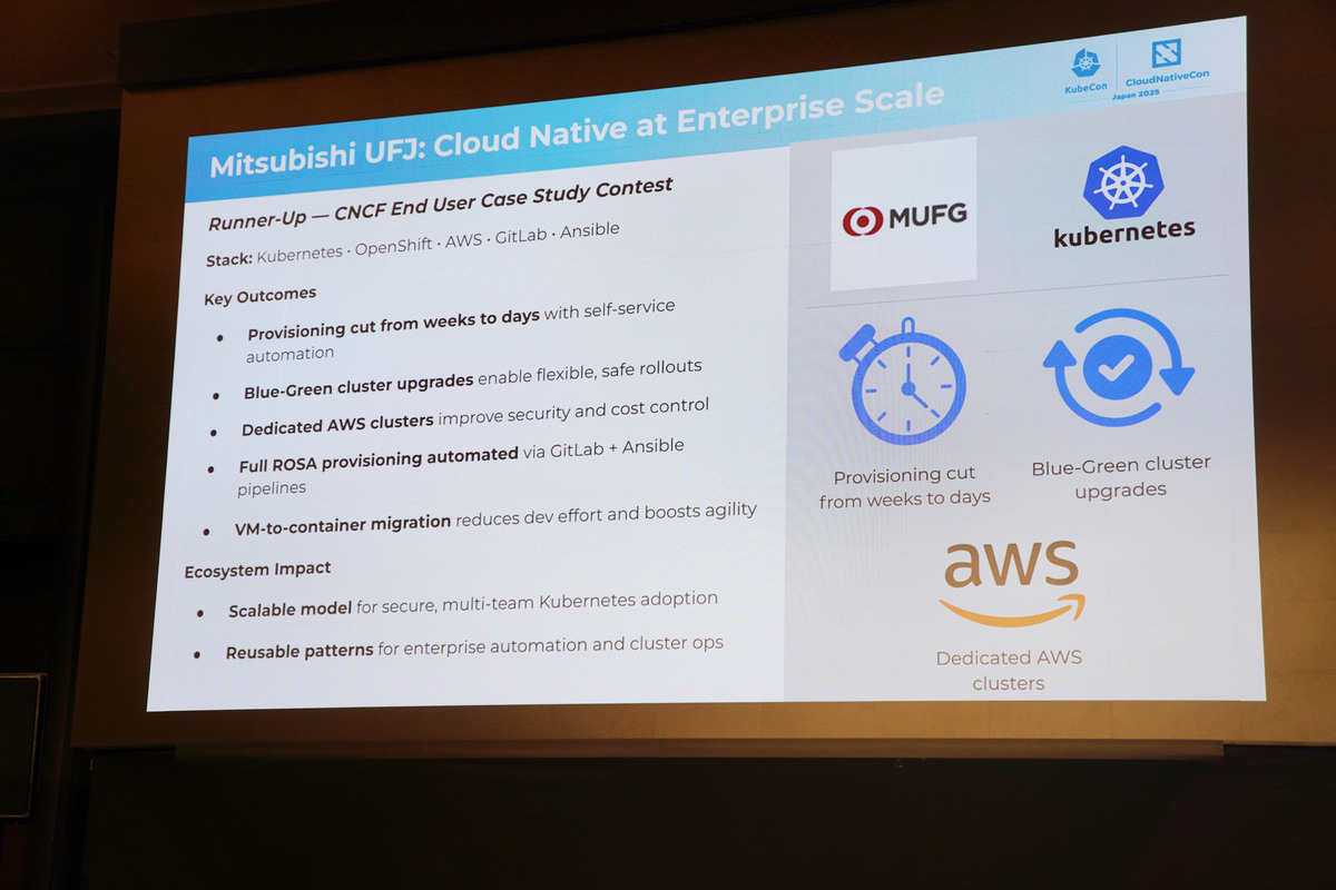 CNCFエンドユーザーケーススタディコンテスト準優勝：三菱UFJ銀行の事例