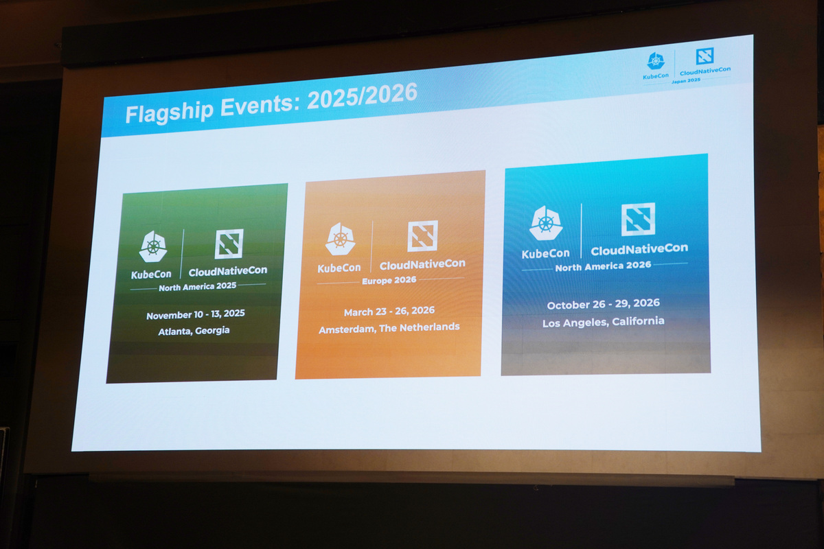 これから2026年にかけてのKubeCon + CloudNativeConの開催予定。そして日本開催も検討中