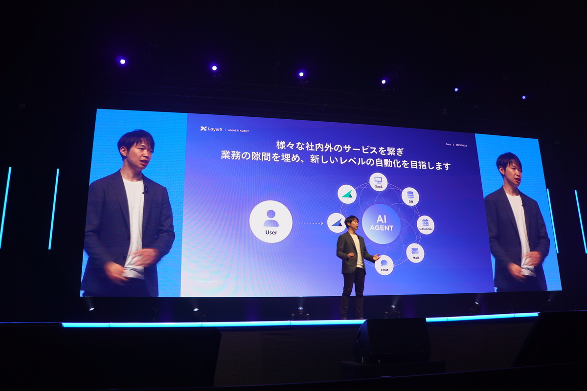 「バクラクAIエージェント」。さまざまなサービスの間をAIが埋める